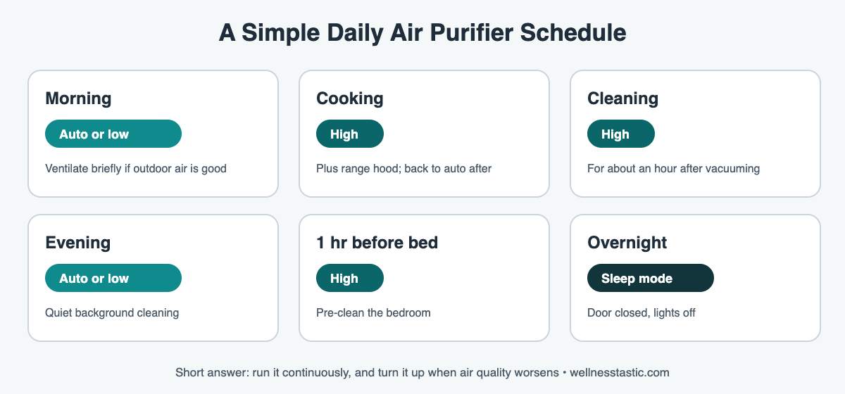 How long should you run an air purifier: a simple daily schedule