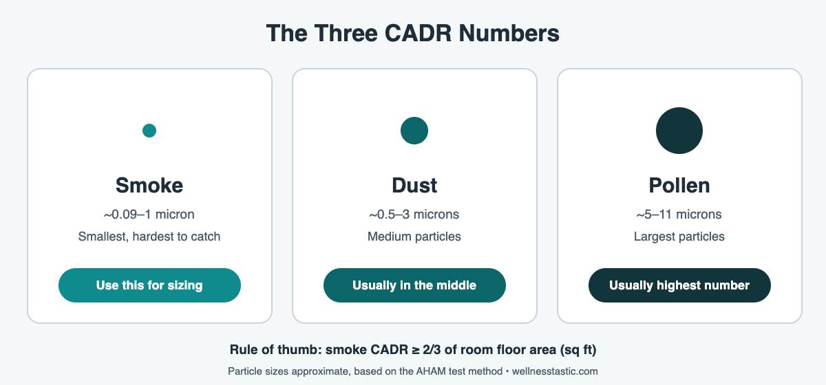 CADR rating explained: smoke, dust and pollen particle sizes